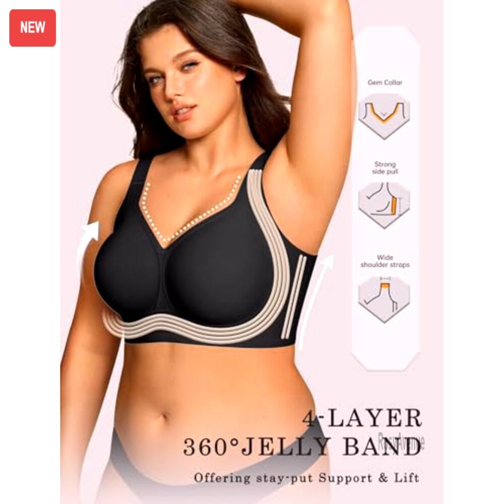 Plus Size Wireless Full Coverage Bra Seamless Sup… - image 2